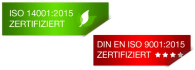 Das Unternehmen wurde erneut nach ISO 9001:2015 und ISO 14001:2015 zertifiziert. 
