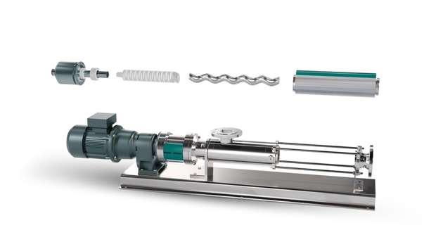 Die Exzenterschneckenpumpe ist unter anderem für komplexe Batterieanwendungen konzipiert. Elastomer-Statoren und additiv gefertigte Statoren sind mit einem abtrennbaren Statorsystem kompatibel. 