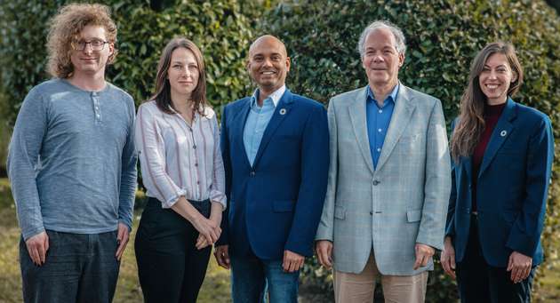 Team von Perovskia Solar (von links): Ingenieur Demar Künzle, Materialwissenschaftlerin Pauline Boillat, CEO und Mitgründer Anand Verma, CTO und Mitgründer Tobias Meyer und Gründungsmitglied Jessica Girard