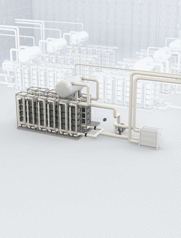 Proton Exchange Membrane (PEM) Elektrolyseure verwenden eine Protonenaustauschmembran und einen festen Polymerelektrolyten. Bei Anlegen eines Stroms spaltet sich Wasser in Wasserstoff und Sauerstoff auf, wobei Wasserstoffprotonen durch die Membran hindurchtreten und auf der Kathodenseite Wasserstoffgas bilden. Der Wirkungsgrad und die Lebensdauer der PEM-Elektrolyse hängen wesentlich von der Qualität des zugeführten Wassers ab. Hochreines Wasser ist entscheidend für eine optimale Leistung.
