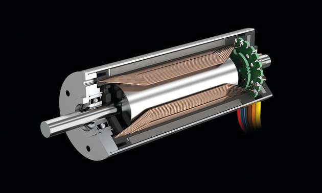 Der bürstenlose DC-Motor BP4 ist bei 22 mm Durchmesser 64 mm lang und liefert ein Drehmoment von 59 mNm. 