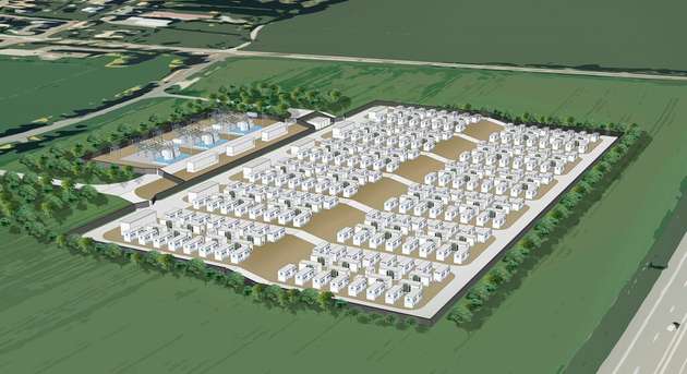 Ansicht auf den aktuellen Planungsstand des Batteriespeicherwerks Trossingen.