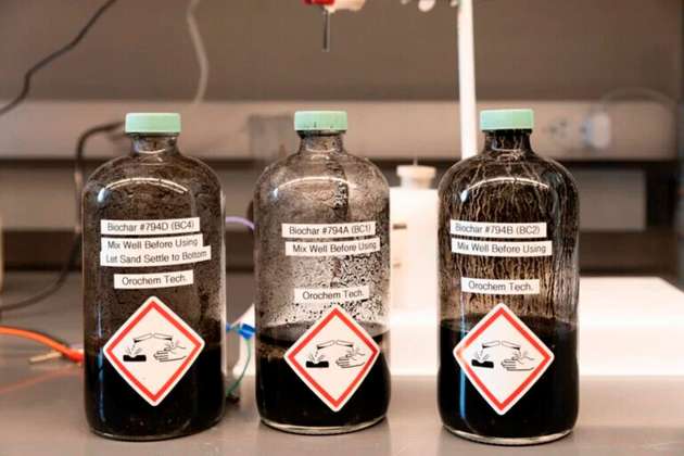 Biokohle für die Herstellung von sauberem Wasserstoff.