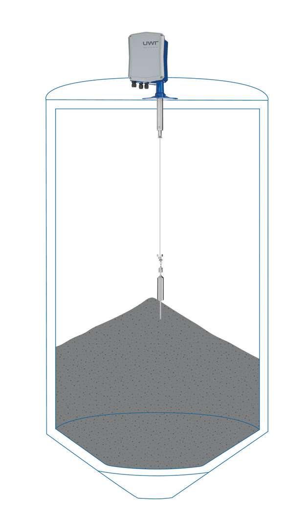 Das Messprinzip des Lotsensors ist unabhängig vom Material des Silos, sodass Schweißnähte und Materialablagerungen an den Wänden die Messgenauigkeit nicht beeinträchtigen.