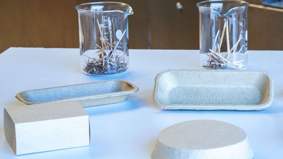 Nachhaltige, im Faserguss- und Tiefziehverfahren hergestellte Packmittel aus Moorpflanzen