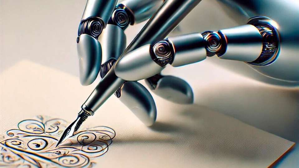 Der Handschriftroboter setzt mit millimetergenauen Bewegungen jeden Strich präzise – ermöglicht durch moderne Lineartechnik.