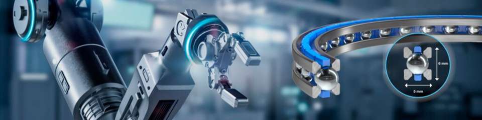 Ein zunehmend wichtiges Thema in der Robotik ist die Nachhaltigkeit. Franke-Drahtwälzlager erlauben den Einsatz von umweltfreundlichen Materialien für die umschließende Konstruktion wie recyceltem Aluminium, 3D-Druck, Kunststoff oder sogar Hochleistungspolymeren.
