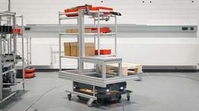 Item präsentiert auf der Logimat modulare Robotersysteme und eine platzsparende Hängefördertechnik für die effiziente Materialbereitstellung in der Intralogistik.