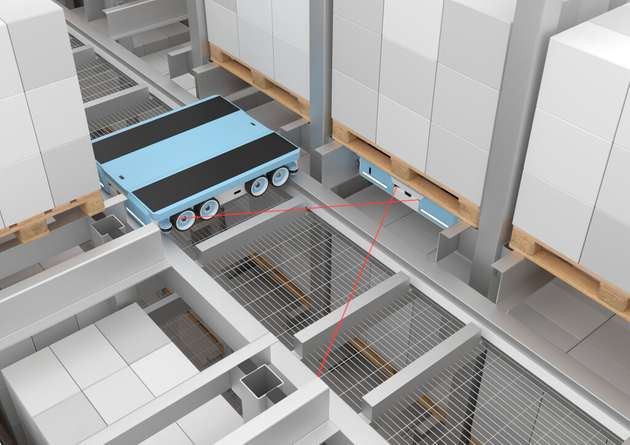 In vielen automatisierten Anwendungen wird eine präzise und schnelle Distanzmessung benötigt, die auch über größere Entfernungen funktioniert. Der kompakte Distanzsensor R200 mit PRT stellt sicher, dass sich Regal-Shuttles zuverlässig durch die Warenlager und über mehrere Ebenen hinwegbewegen.