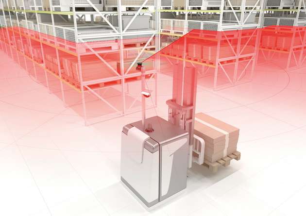 Fahrerlose Transportfahrzeuge (FTF) übernehmen zunehmend den Warentransport in der Lager- und Produktionslogistik. Der 2-D-Laserscanner R2000 mit PRT und 360°-Rundumsicht liefert millimetergenaue Positionsdaten und ermöglicht eine präzise FTF-Steuerung ohne Zeitverzug. 