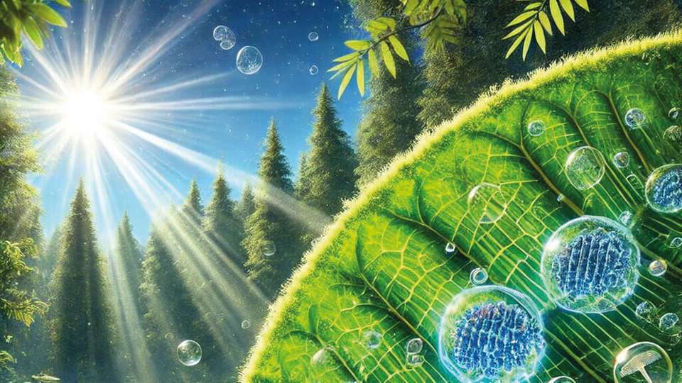 Was den Forschern gelungen ist: Sie haben einen Stapel aus Farbstoffen synthetisiert, der dem Photosynthese-Apparat in Pflanzenzellen sehr nahekommt – er absorbiert an einem Ende Lichtenergie, nutzt sie zur Trennung von Ladungsträgern und leitet diese über einen Transport von Elektronen schrittweise ans andere Ende weiter.