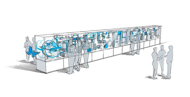 Skizze der Festo Incredible Machine zum 100-jährigen Jubiläum