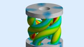 Das Modell zeigt die spiralförmige Verformung des Metamaterials. Dank dieses Mechanismus lässt sich eine große Menge Energie speichern, ohne dass es zu Brüchen kommt.