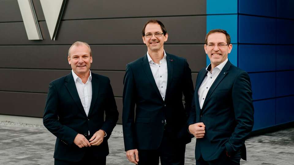 Dr. Kersten Christoph Link, Jörg Lengenfelder und Klaus Huber bilden das Vorstandsteam bei Flottweg (c.l.n.r).