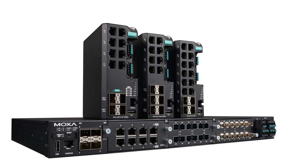 Die IEC 62443-4-2 zertifizierten Switch-Serien EDS-4000/G4000 und RKS-G4000 ermöglichen den Aufbau sicherer und leistungsfähiger Gigabit-Netzwerkarchitekturen vom Edge bis zum Core-Bereich und lassen sich auf Security Level 2 zertifizieren.