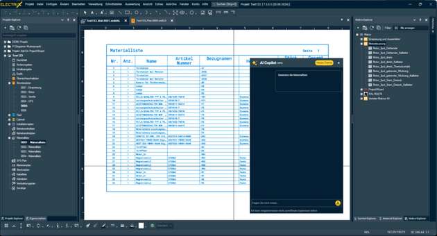 Anstelle viele einzelne Klicks durchzuführen und wissen zu müssen, wie die Software bedient wird, genügt dank KI der einfache Befehl „Erstelle Materialliste“ und in wenigen Sekunden ist sie fertig.