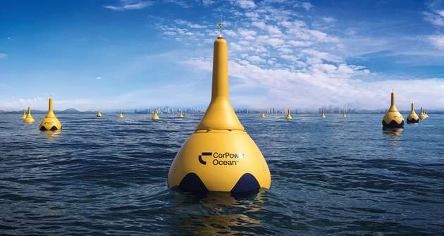 Die schwedische CorPower Ocean setzt in ihrer „Wellenfarm“ auf Punktabsorber, um die Wellenenergie zu ernten.