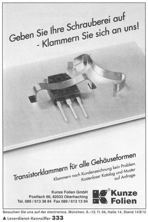 1994 - Erste große Anzeigenkampagne in nationalen und internationalen Fachzeitschriften