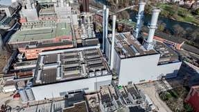 Das neue H2-ready Fuel-Switch Kraftwerk der EnBW in Stuttgart-Münster.