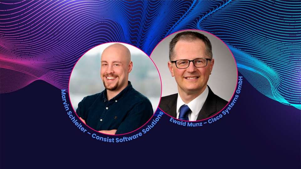 Marvin Schleiter ist Splunk Consultant bei Consist Software Solutions und Ewald Munz, Head of Manufacturing, Automotive and Sustainability EMEA bei Cisco Systems sind Speaker auf der INDUSTRY.forward EXPO.