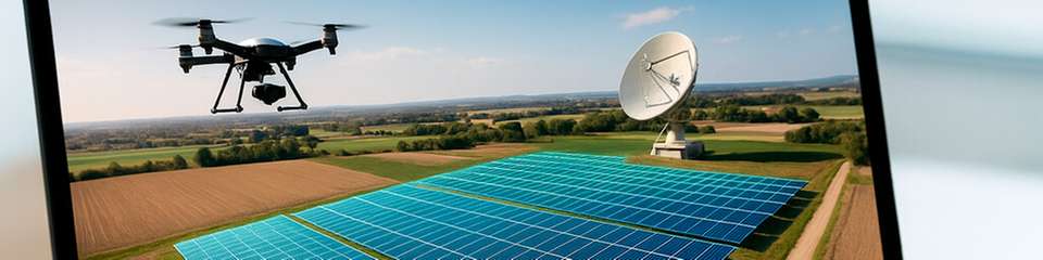 Drohnen- und Satellitentechnik ermöglichen präzise Flächenanalysen für die Planung künftiger Solarparks – ein Schlüssel für den beschleunigten Ausbau erneuerbarer Energien.