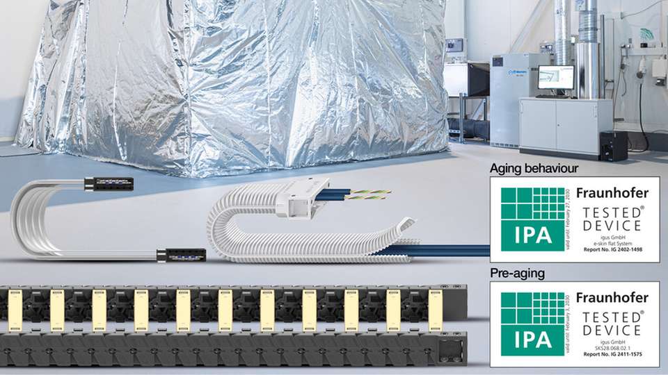 E6, E-skin flat, E-skin soft und Easy chain E14 beweisen ihre Tauglichkeit für den Trockenreinraum im Langzeittest des Fraunhofer IPA.
