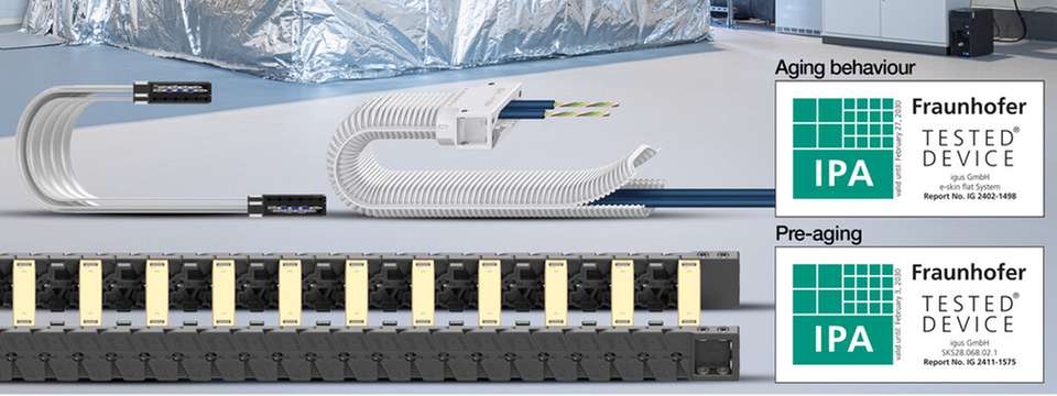 E6, E-skin flat, E-skin soft und Easy chain E14 beweisen ihre Tauglichkeit für den Trockenreinraum im Langzeittest des Fraunhofer IPA.