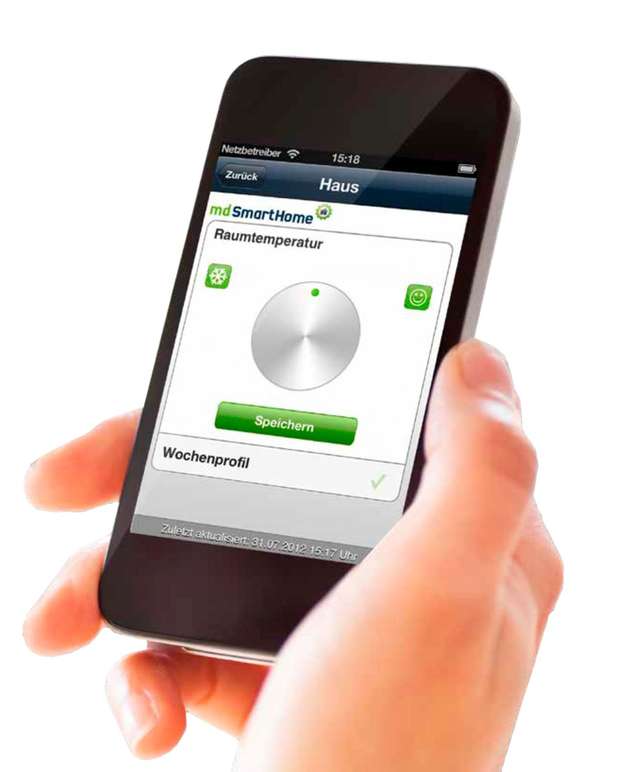 Immer und überall informiert: Per Smartphone ist die Kontrolle der Raumtemperatur möglich.