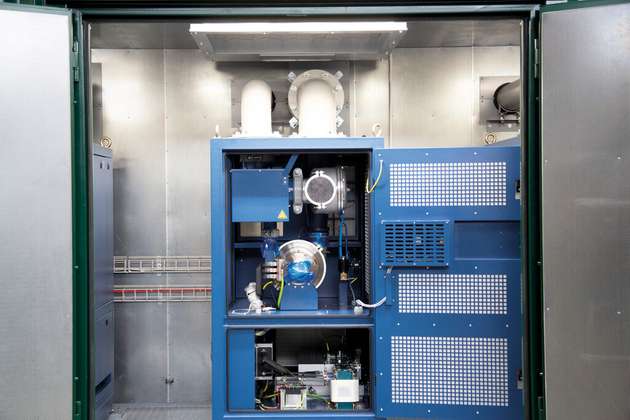 Blick in einen der Turbos im Container