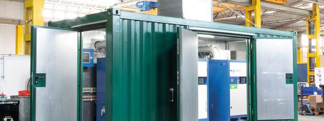 Turbo-Trio im schallisolierten Container: Mit drei neuen Gebläsen konnte die Kläranlage Oschersleben ihren CO2-Fußabdruck deutlich verkleinern.