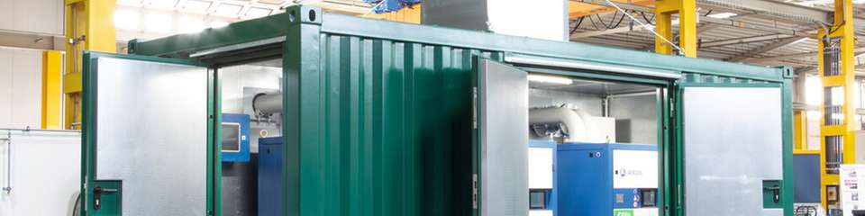 Turbo-Trio im schallisolierten Container: Mit drei neuen Gebläsen konnte die Kläranlage Oschersleben ihren CO2-Fußabdruck deutlich verkleinern.