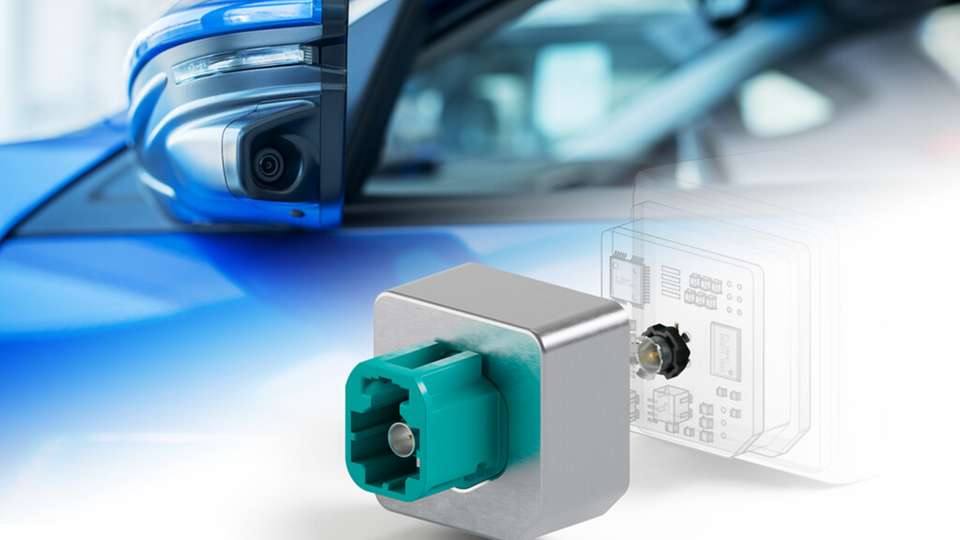 Kompakte Kameraverbindungslösungen für ADAS und kamerabasierte Seitenspiegel mit EMV-sicherer Stecktechnik.