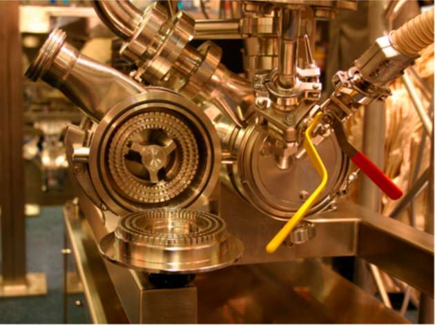 Rotor und Stator zum Umrüsten der Conti-TDS in eine Sechskranz-Dispergiermaschine mit Schergeschwindigkeiten bis zu 55 m/s.