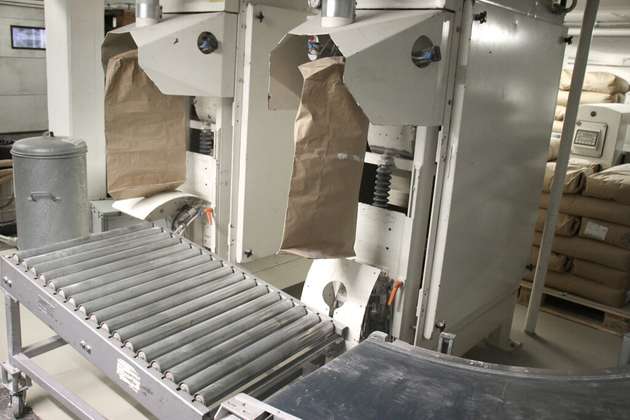 In der Absackung wird das Endprodukt in 25 kg Säcke oder Big Bags abgefüllt.