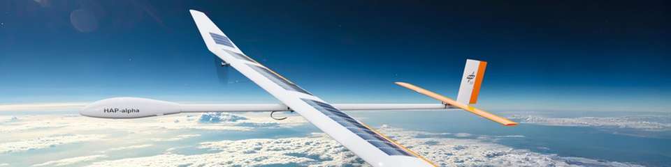Die Hochfliegende unbemannte Plattform HAP-alpha soll später in der Lage sein, in die untere Stratosphäre (etwa 20 km Höhe) aufzusteigen.