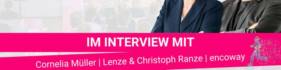 Cornelia Müller, Head of Corporate Communications bei Lenze. und Christoph Ranze, Geschäftsführer bei Encoway.