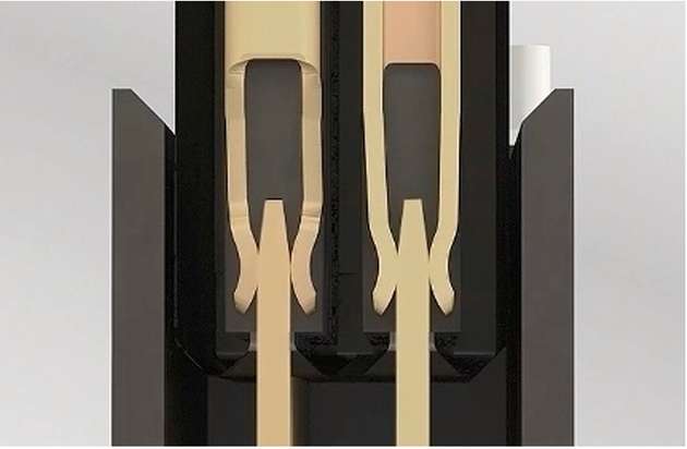 Schematische Details: doppelseitiger Federkontakt des One27