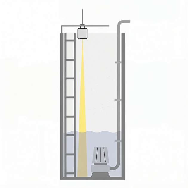 Durch die gute Fokussierung liefern Radarsensoren auch bei beengten Platzverhältnissen und Einbauten zuverlässige Messergebnisse.