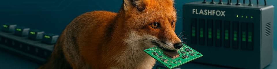 Göpel Electronic hat den FlashFOX flexibel skalierbar gestaltet: Mehrere 4- oder 8-Kanal-Programmer lassen sich kombinieren, sodass bis zu 32 oder mehr parallele Kanäle möglich sind.