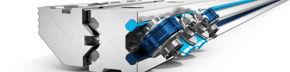 Die Profilschienen bestehen aus Aluminium-Grundkörpern, die mit integrierten Laufdrähten aus Stahl versehen ist.
