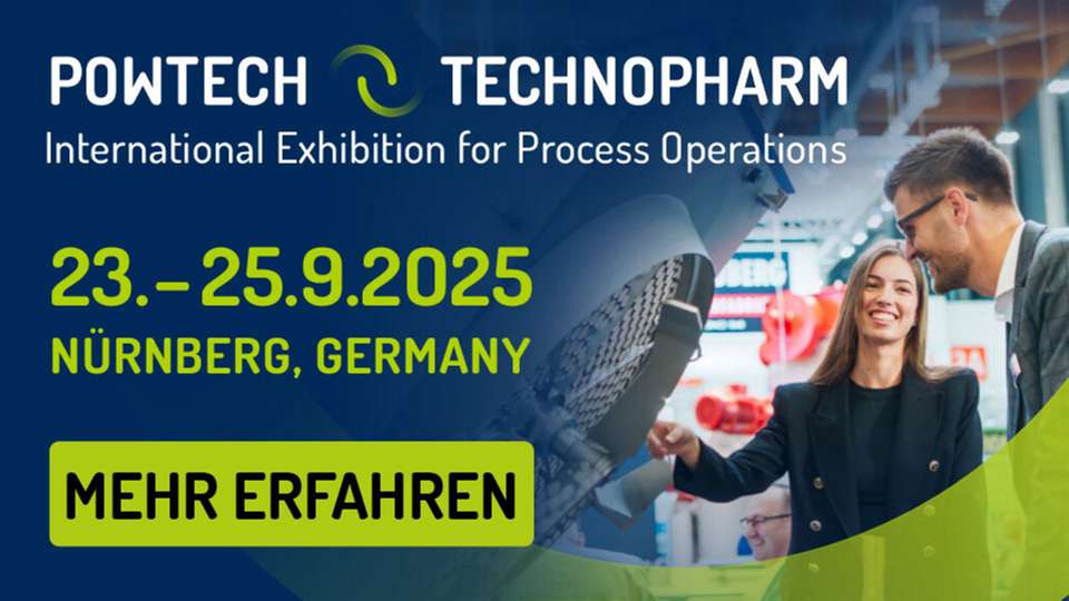 Powtech Technopharm – die internationale Fachmesse für Technologien zur Verarbeitung von Pulvern, Feststoffen und Flüssigkeiten.