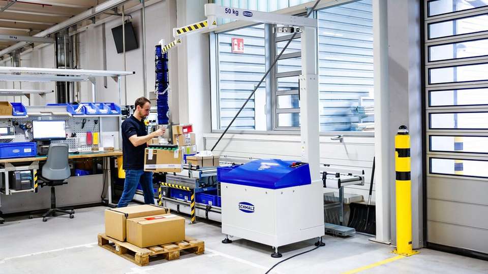 Der Vakuum-Schlauchheber JumboFlex Mobile lässt sich unkompliziert an unterschiedlichen Orten nutzen.