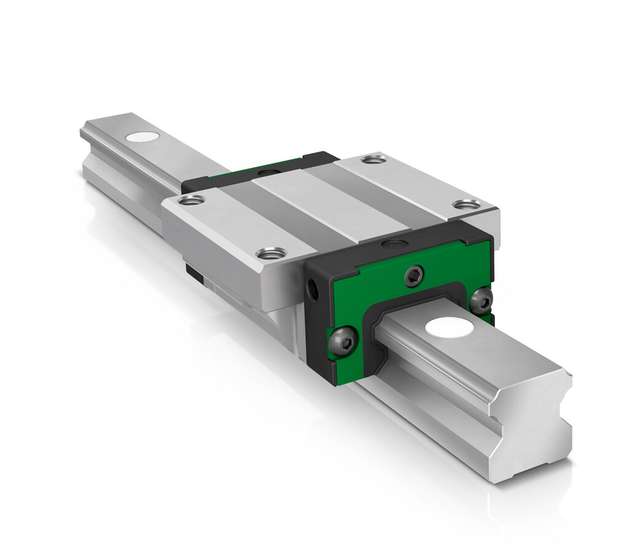 Die neuen vierreihigen Kugelumlaufeinheiten KLLT passen sich gut an Unterkonstruktionen mit geringen Formfehlern an, wie sie häufig in Handlingachsen und der Montageautomation auftreten.