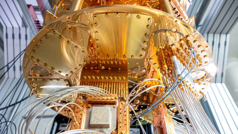Blick auf den Quantenprozessor, die Zentraleinheit des QSolid-Prototyps.