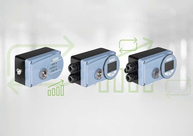 Kompakter Stellungs- und Prozessregler ‚SideCONTROL‘ für einen standardisierten Anbau an Schub- und Schwenkantrieben.