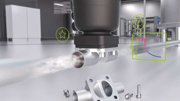 Materialeinsparung mit konstruktiven Maßnahmen führt langfristig zu Energieeinsparung beim Reinigen und längeren Lebensdauern wie hier beim Membranventil Tube Valve Body. (