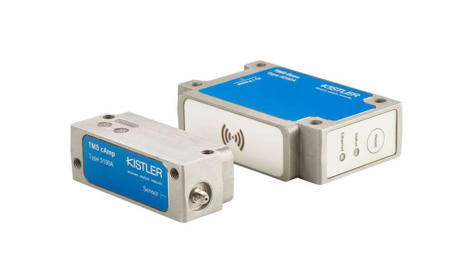 Das Telemetrische Messsystem mit kabelloser Signalübertragung besteht aus einer mobilen Ladungsverstärkereinheit und einer fest installierten Basiseinheit.