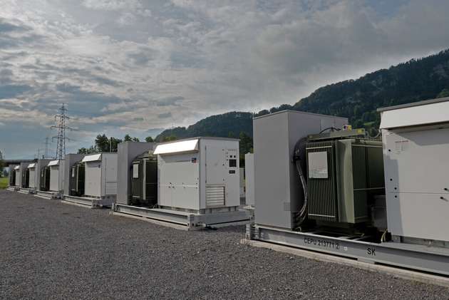 Teilansicht der Megabatterie in Walenstadt.