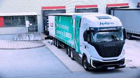 Erster Hylane-Lkw mit Bosch-Brennstoffzelle auf deutschen Straßen.