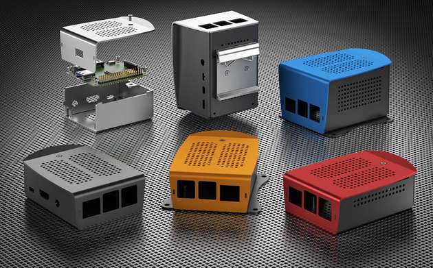 Gehäusehersteller offerieren dekorative Aluminiumgehäuse für den Single-Board-Computer Raspberry Pi.